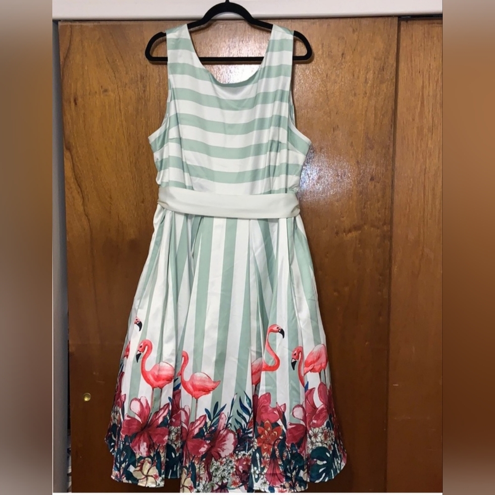 Vanessa Stripe Flamingo swing dress